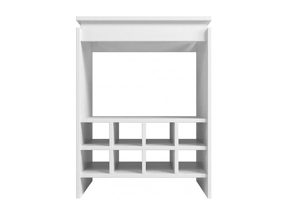 Console - Meuble BAR Blanc Rangement 8 Bouteilles FLOAT
