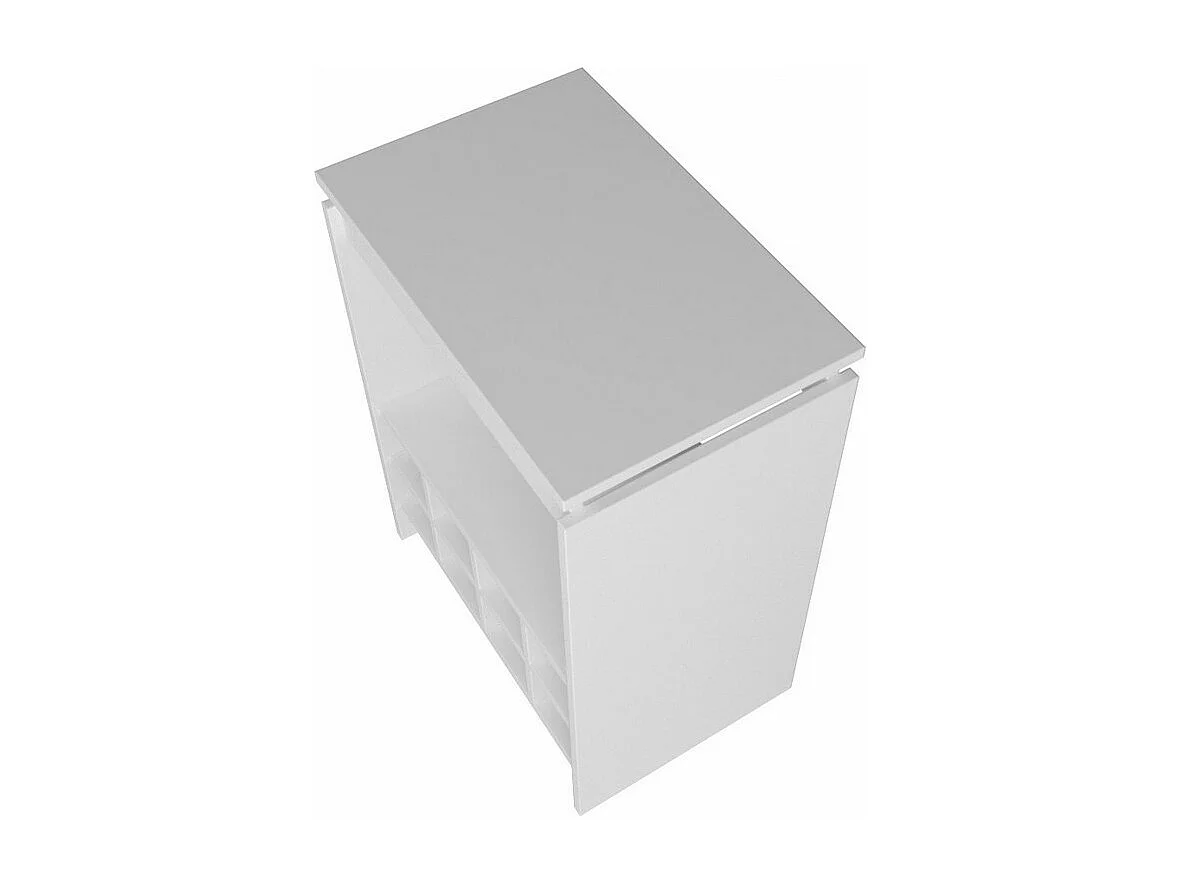 Console - Meuble BAR Blanc Rangement 8 Bouteilles FLOAT