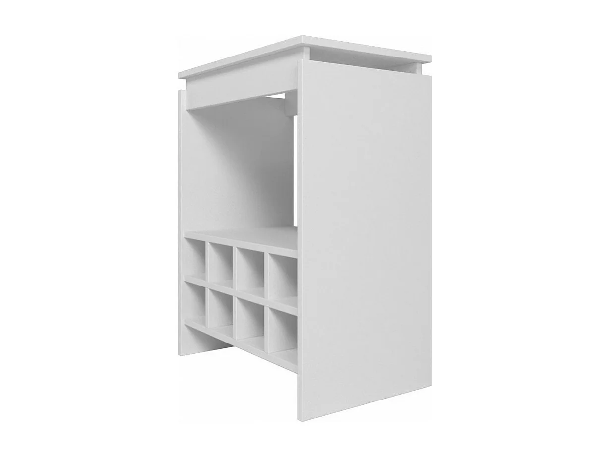 Console - Meuble BAR Blanc Rangement 8 Bouteilles FLOAT