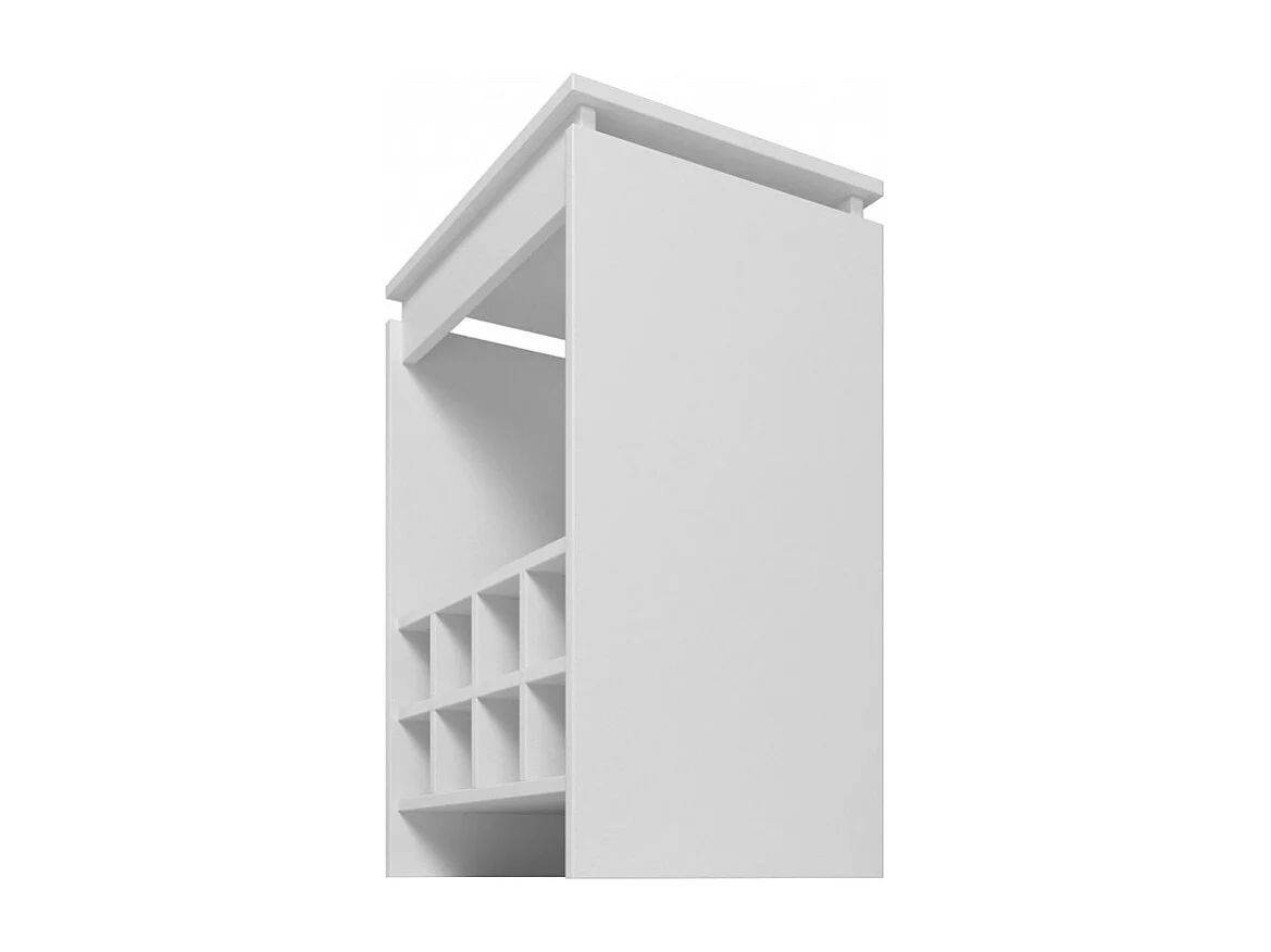 Console - Meuble BAR Blanc Rangement 8 Bouteilles FLOAT