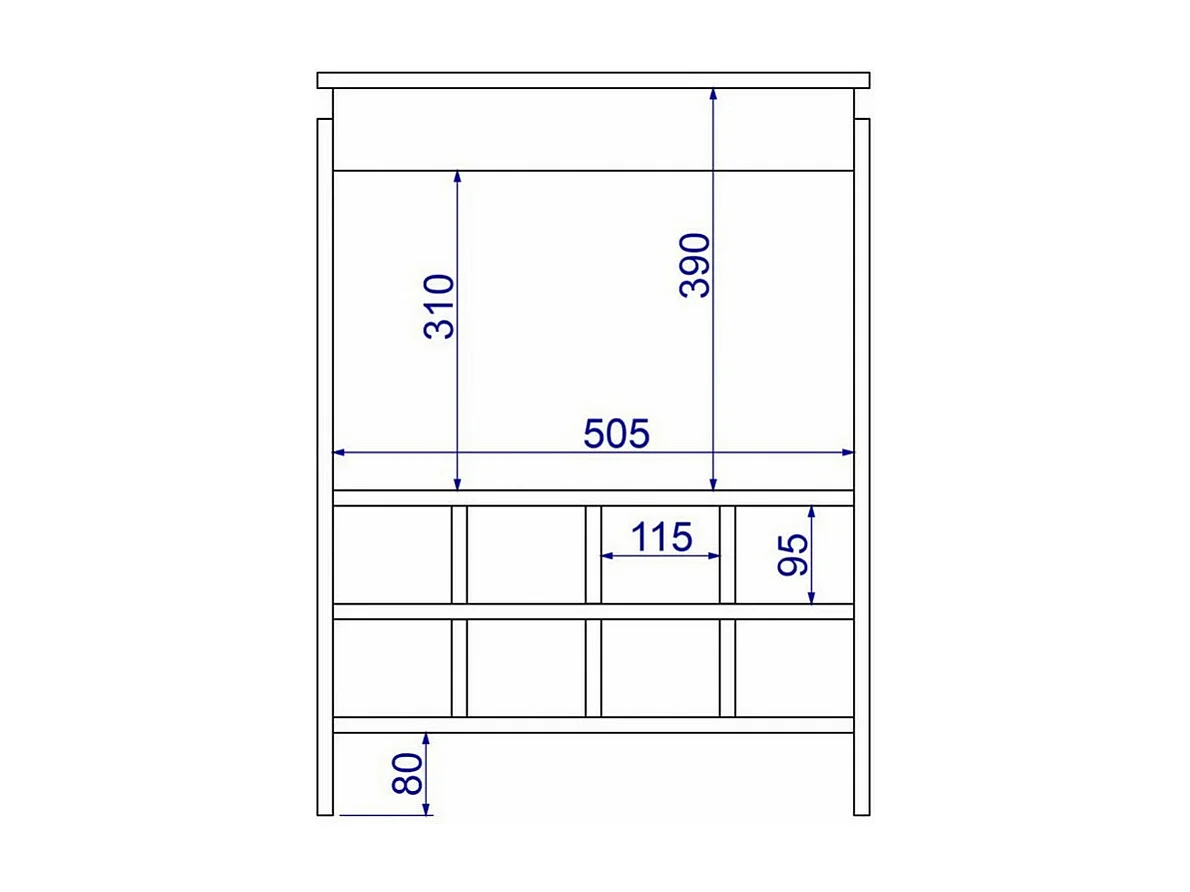 Console - Meuble BAR Châtaignier Rangement 8 Bouteilles FLOAT L 53.5 H 72 P 35 cm