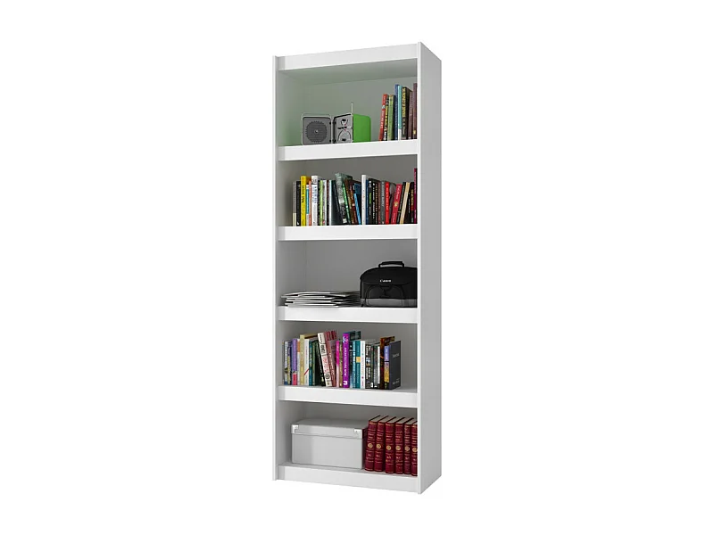 Bibliothèque Bookcase Blanc 6 Niches Largeur 70 cm