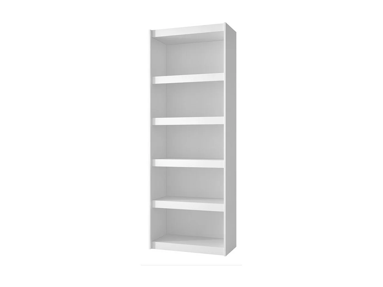 Bibliothèque Bookcase Blanc 6 Niches Largeur 70 cm
