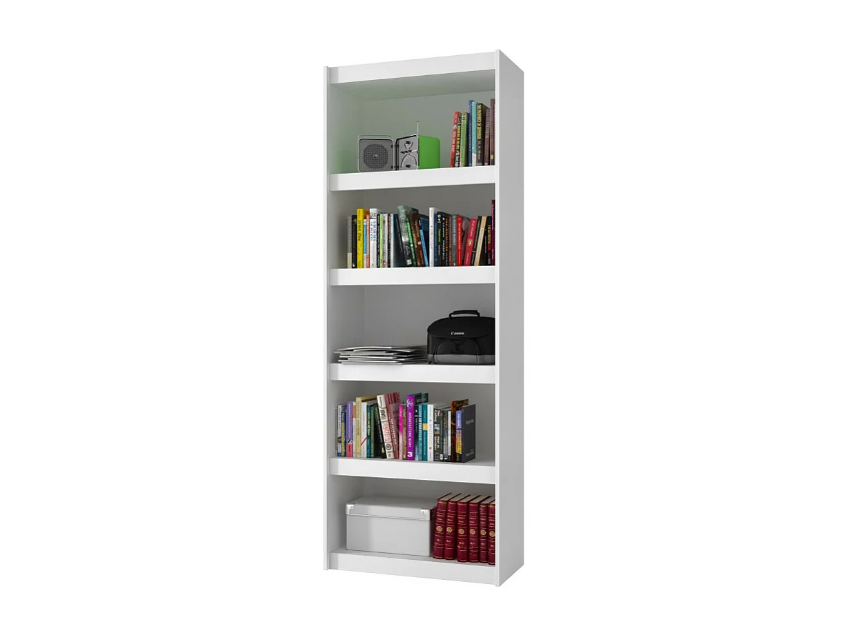 Bibliothèque Bookcase Blanc 6 Niches Largeur 70 cm