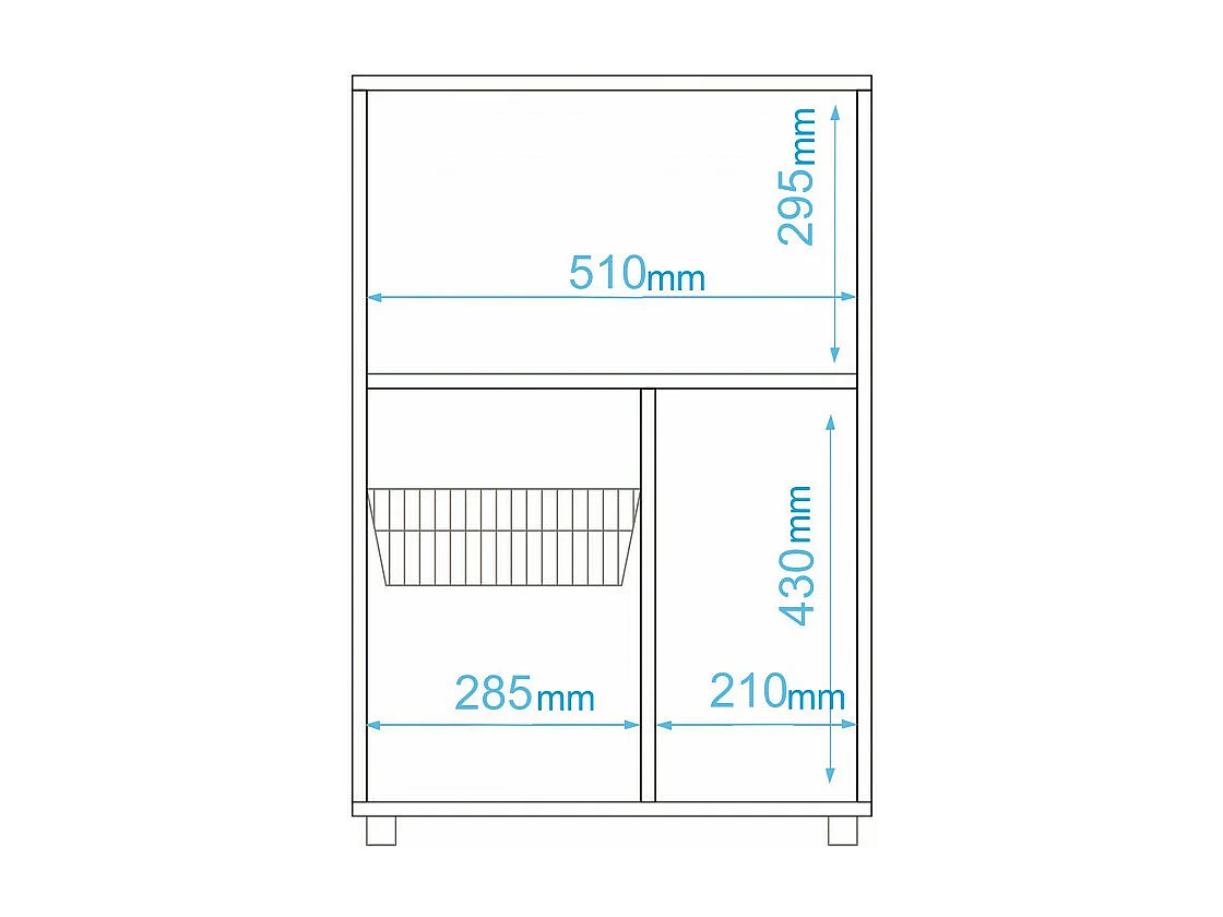 Desserte de Cuisine Micro-Onde Blanche 1 Porte 1 Panier Métal
