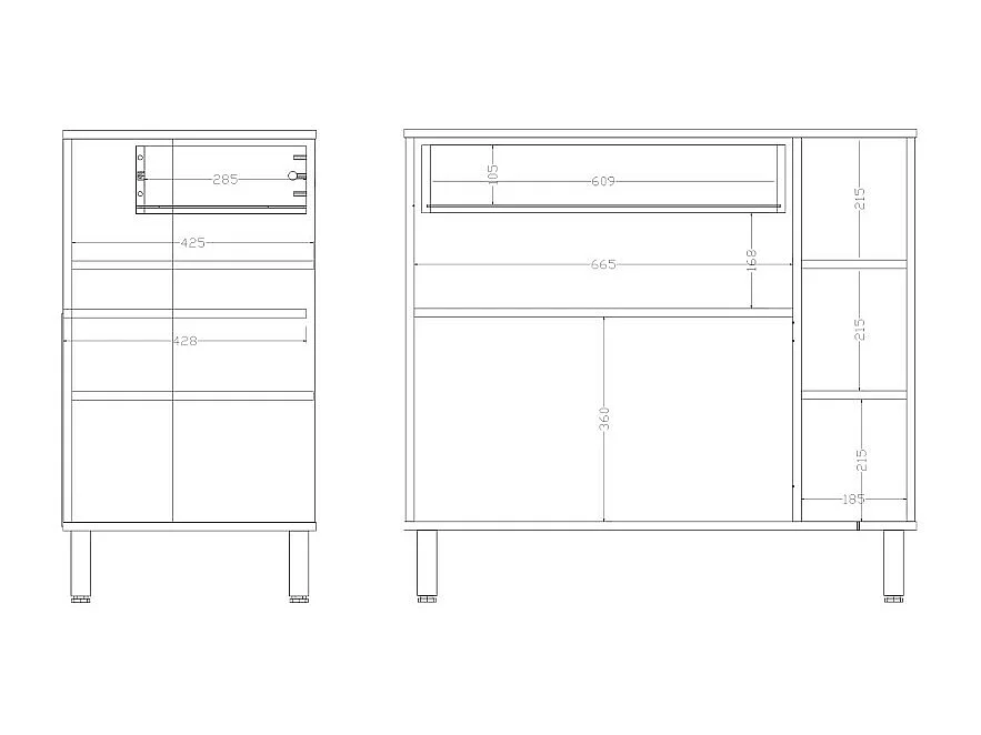 Meuble de Cuisine 2 Portes 1 Tiroir 5 Niches Blanc 90 cm