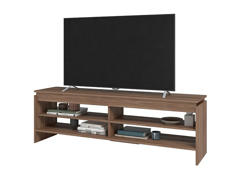 Meuble TV 65 Pouces Châtaignier 5 Niches 153 cm L 153 H 49 P 35 cm
