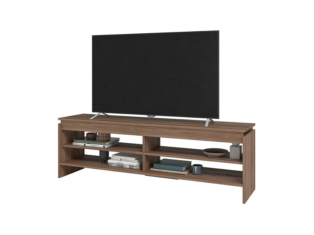 Meuble TV 65 Pouces Châtaignier 5 Niches 153 cm L 153 H 49 P 35 cm