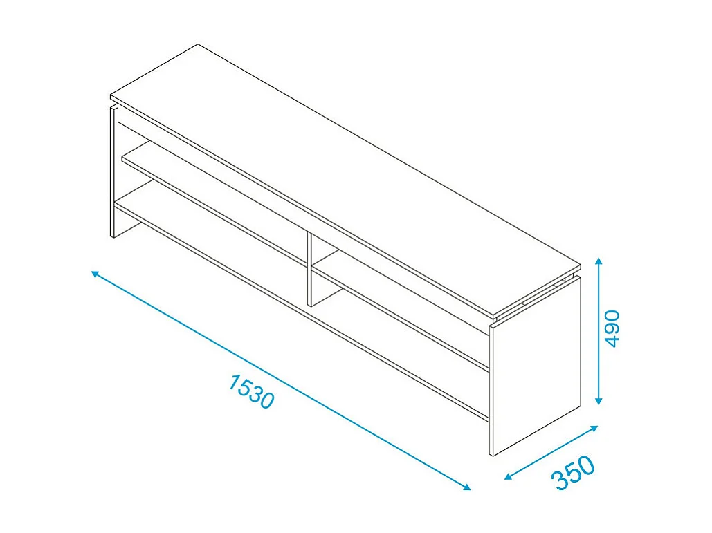 Meuble TV 65 Pouces Blanc 5 Niches 153 cm