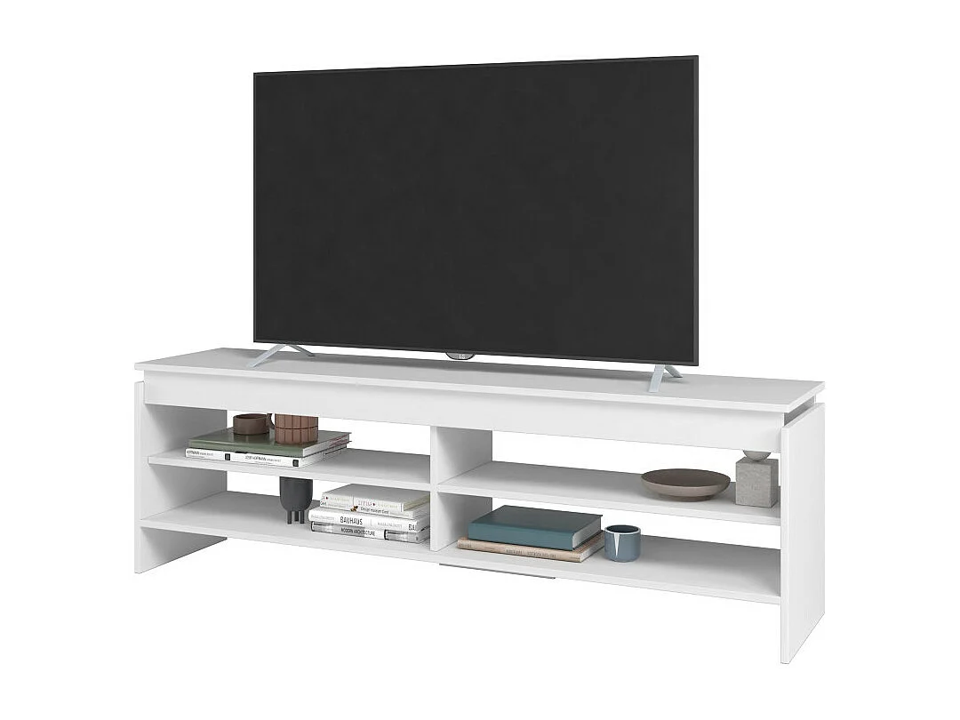 Meuble TV 65 Pouces Blanc 5 Niches 153 cm