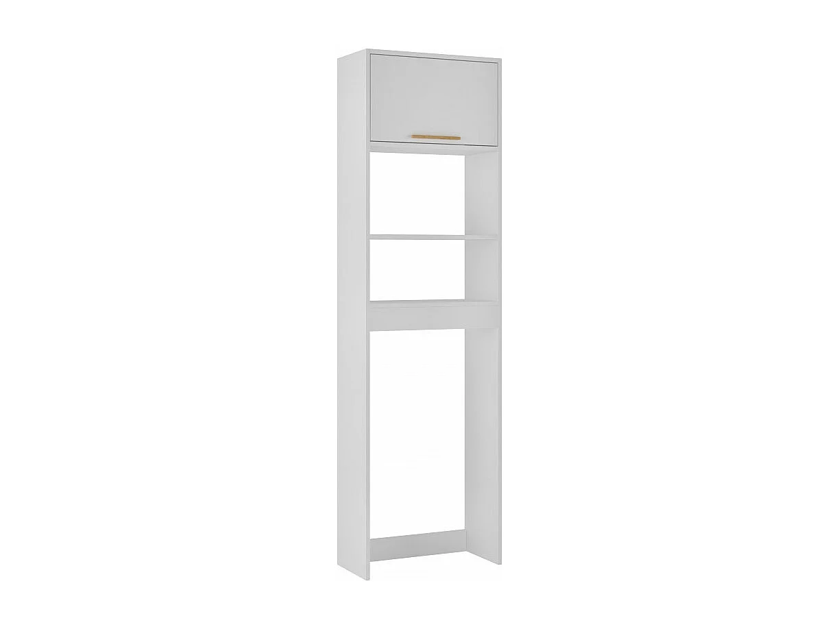 Meuble WC Blanc 1 Abattant 182 cm 4 Niches