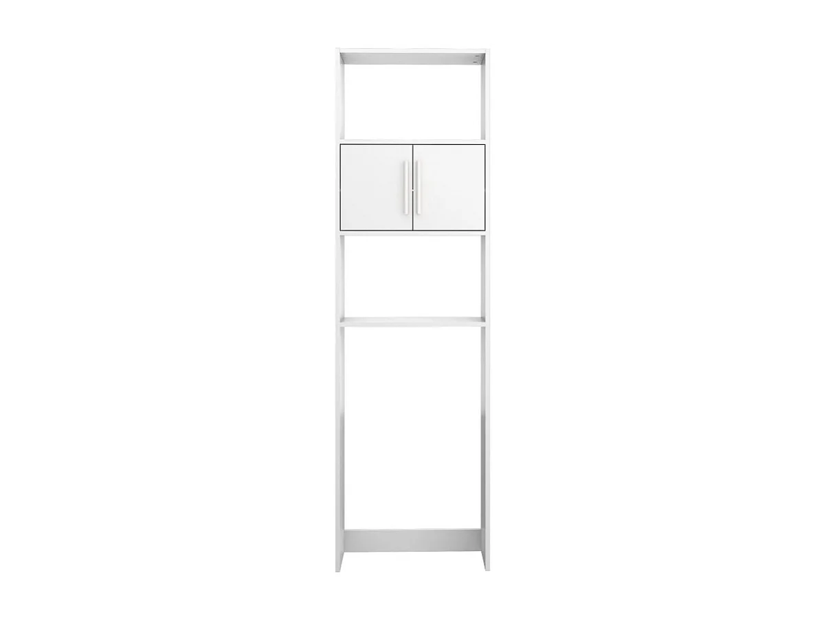 Armoire WC 2 Portes Blanches 182 cm 4 Niches