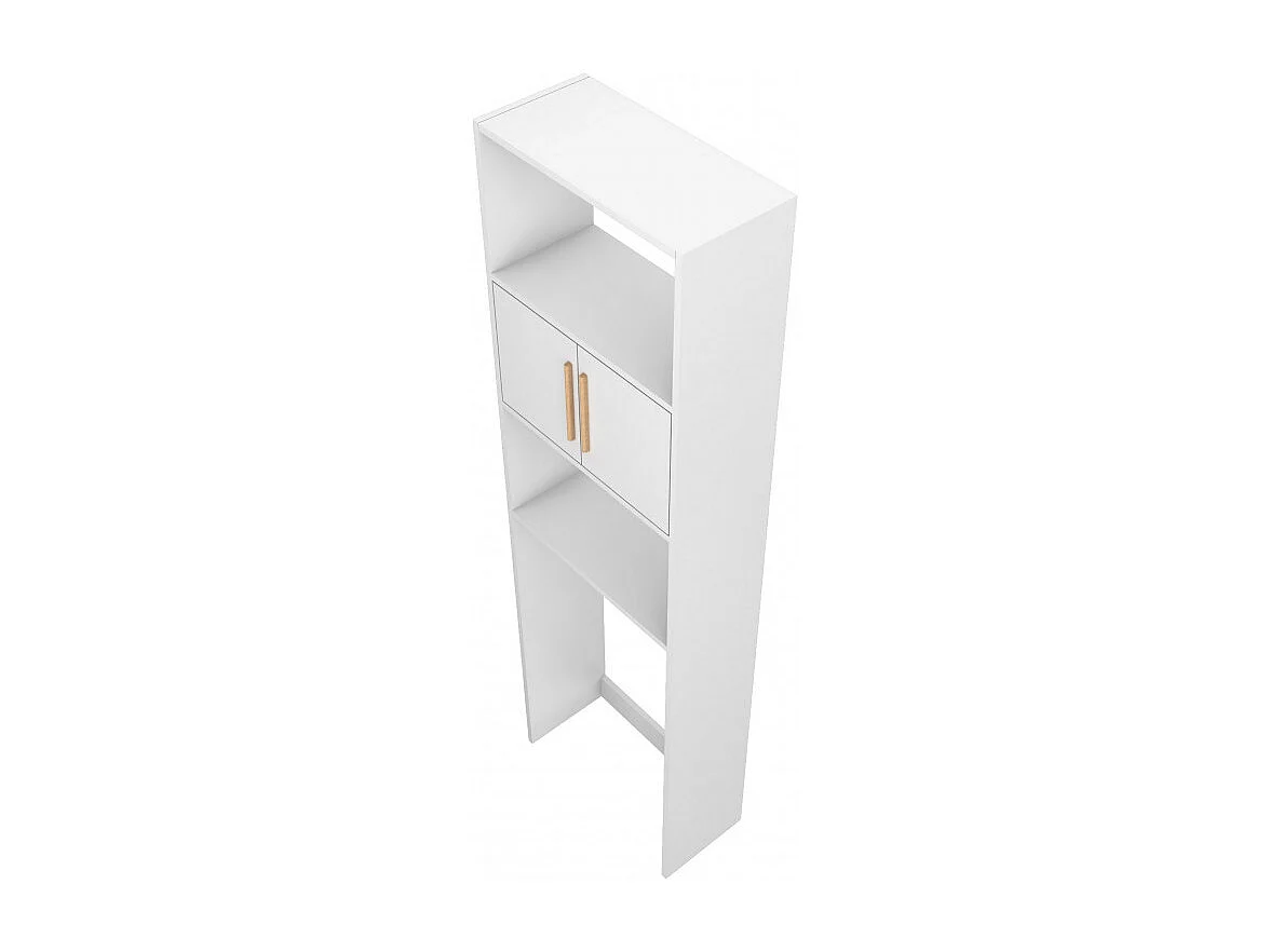 Armoire WC 2 Portes Blanches 182 cm 4 Niches
