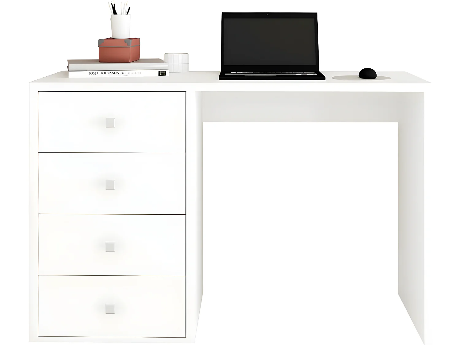 Bureau Blanc 4 Tiroirs 120 cm Office