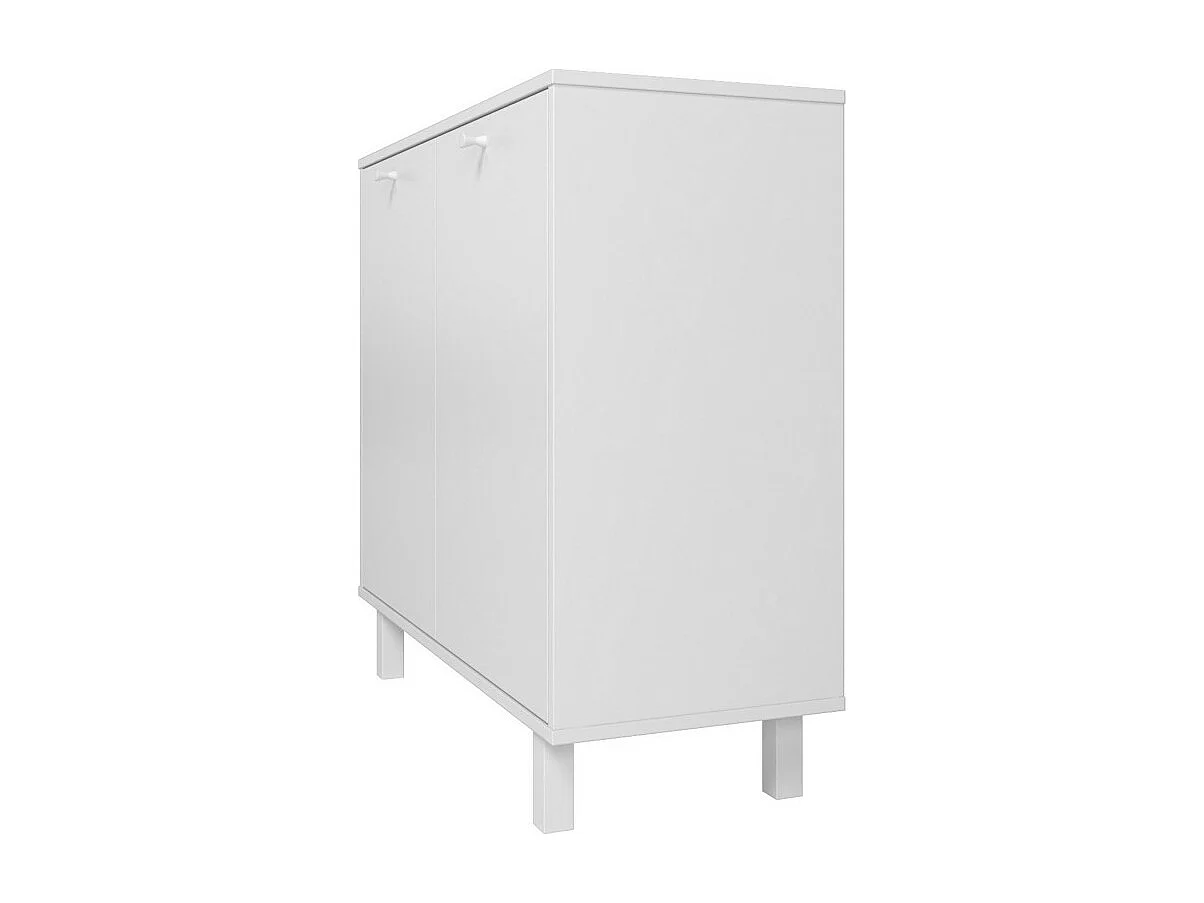 Buffet Armoire 2 Portes 4 Niches Blanc L 90 H 82.5 P 35.5 cm