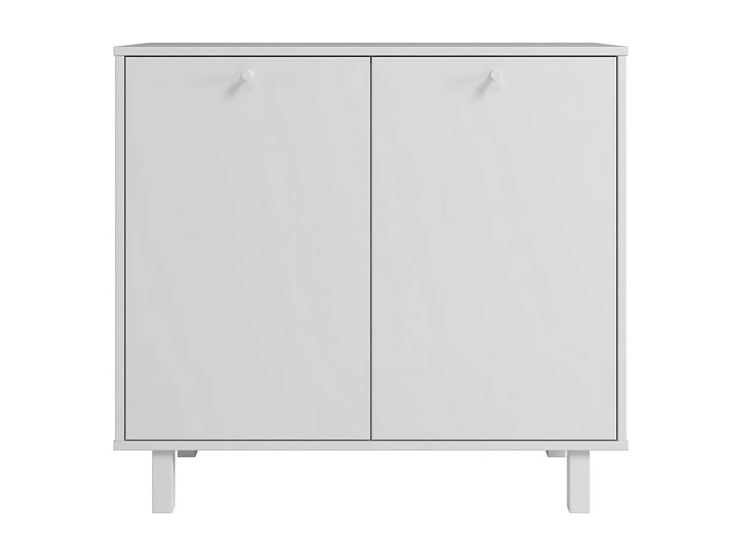 Buffet Armoire 2 Portes 4 Niches Blanc L 90 H 82.5 P 35.5 cm