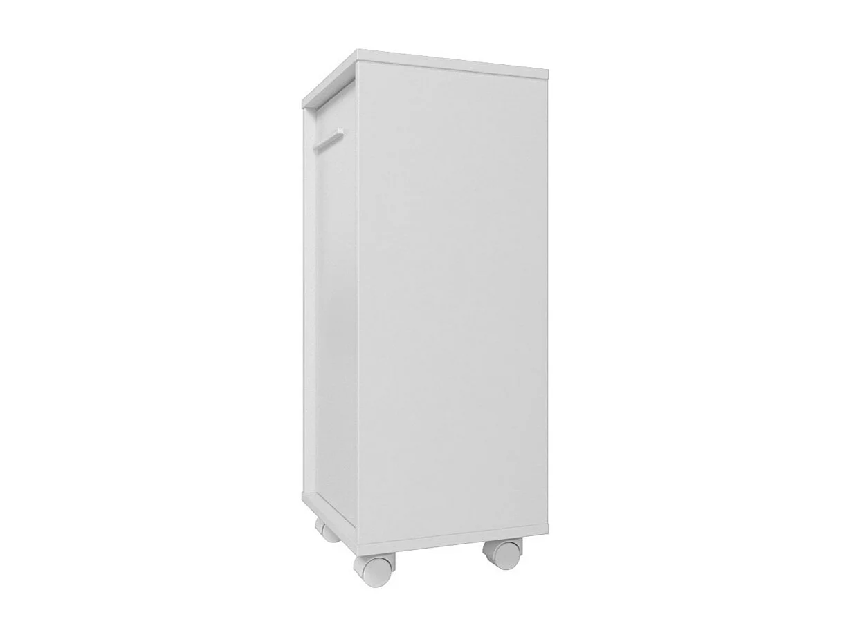 Caisson Roulant de Rangement Blanc 1 Porte H 77 cm