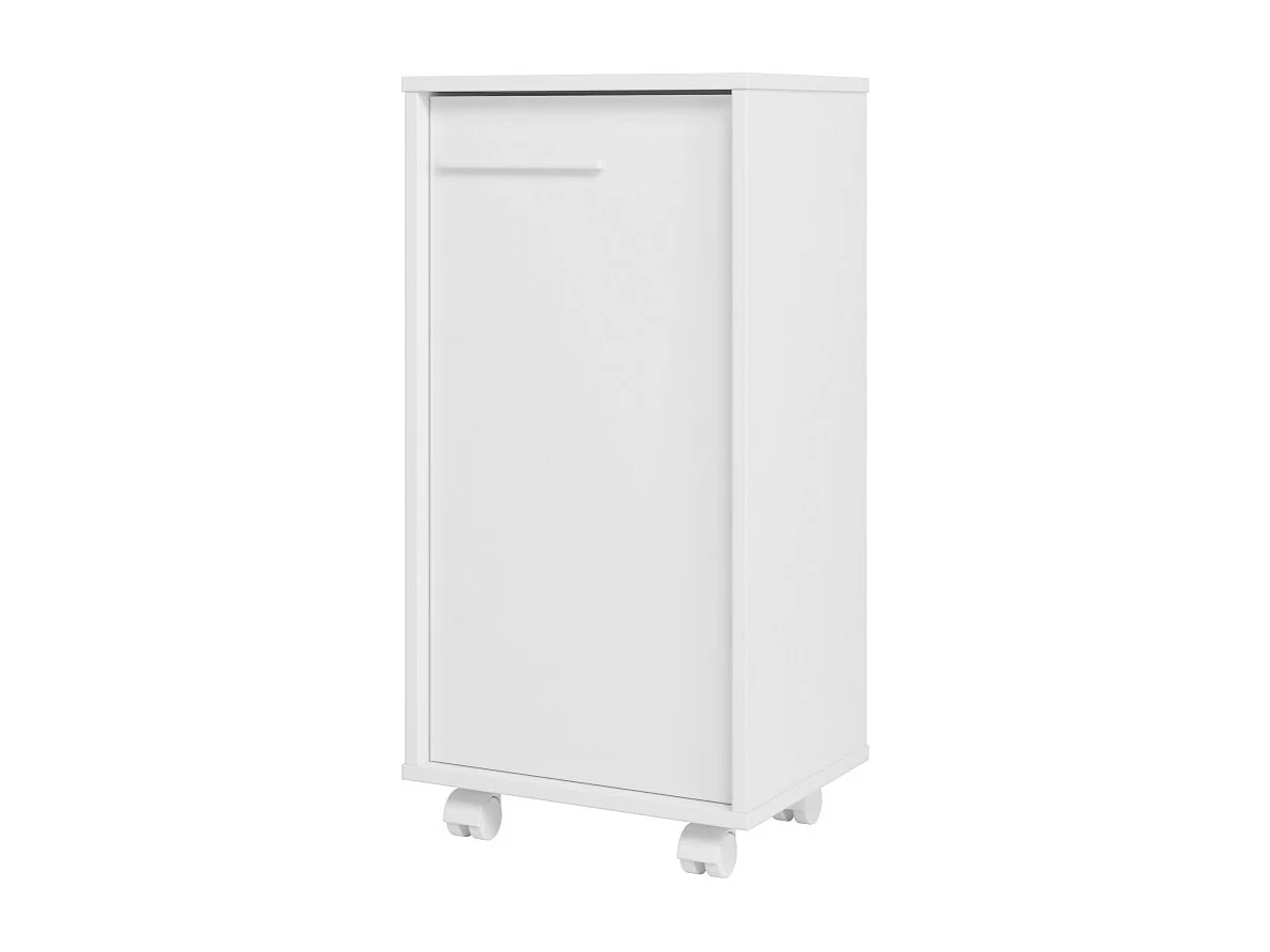 Caisson Roulant de Rangement Blanc 1 Porte H 77 cm