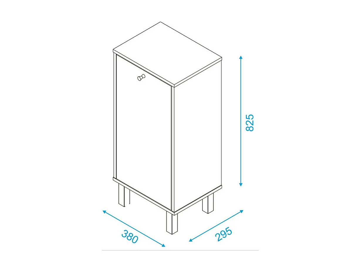 Caisson de Rangement Blanc 1 Porte H 83 cm