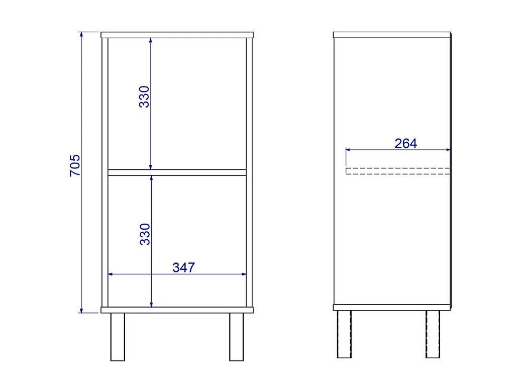 Caisson de Rangement Blanc 1 Porte H 83 cm