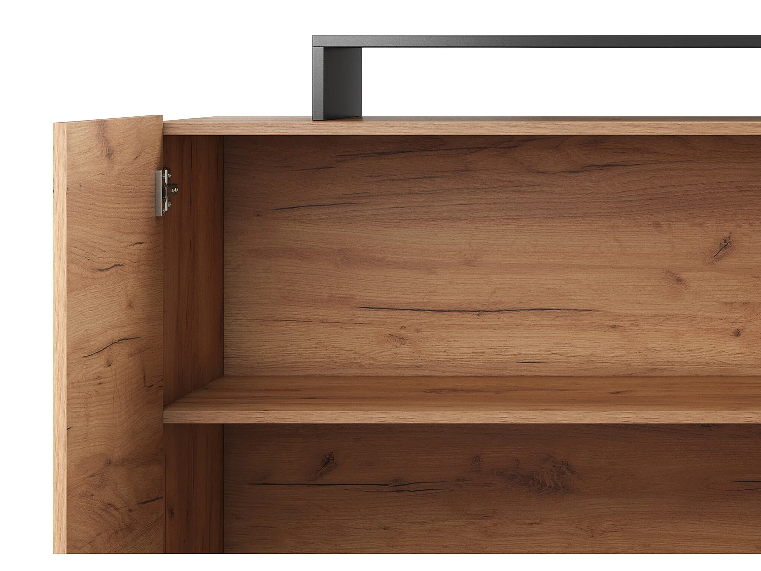 Credenza 4 ante e 4 nicchie con LED Naturale chiaro e Antracite - IDESIA