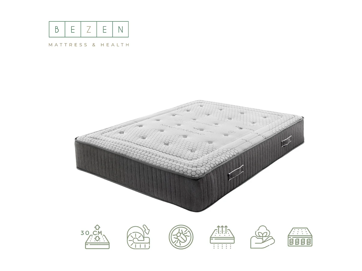 Materasso a Molle Insacchettate Mandala Gran Hotel | 30 cm | Fermezza Media/Alta 120X180 | Effetto Relax | Certificati Sanitized® e Oeko-Tex®