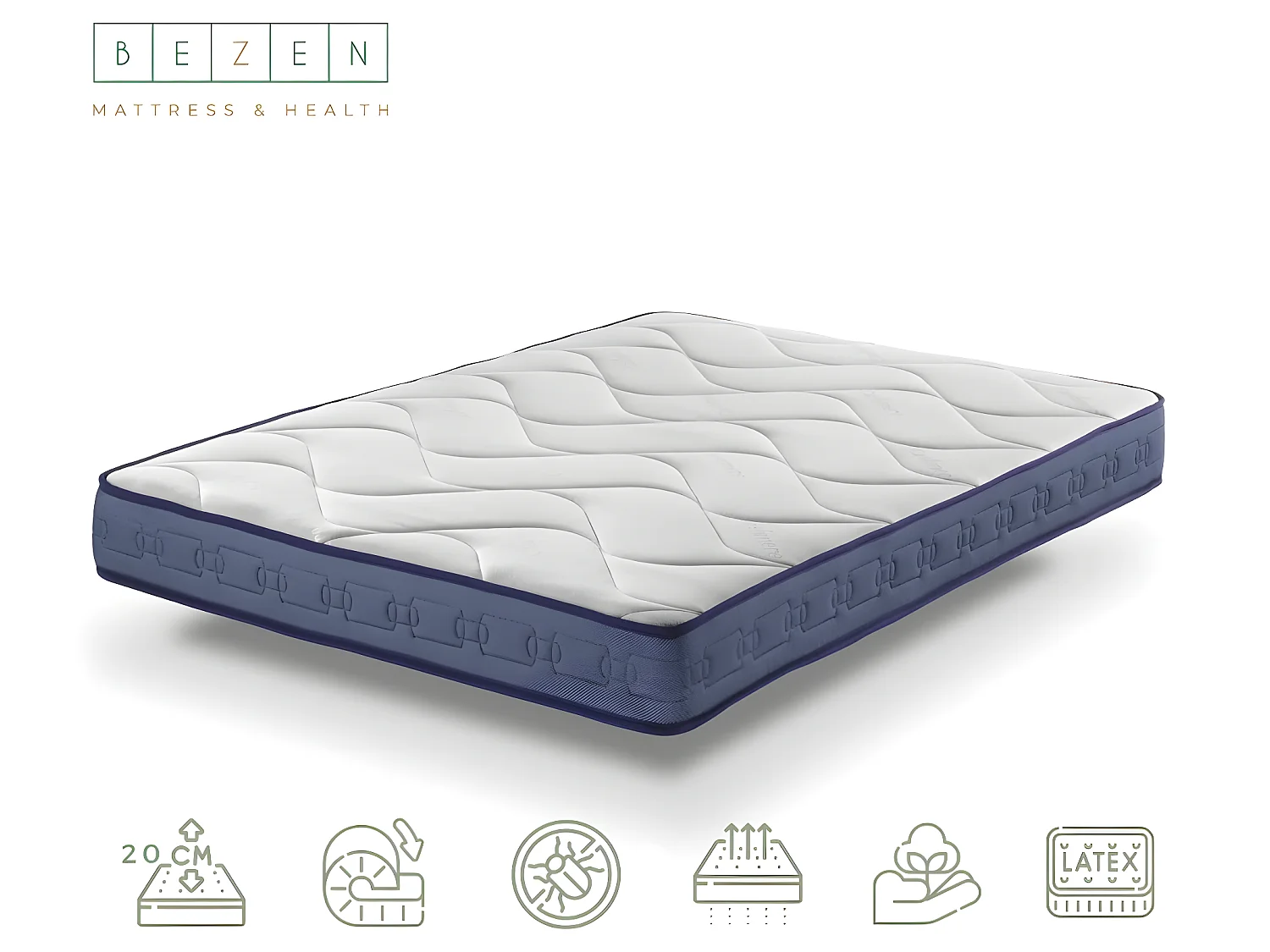 BEZEN Materasso Lattice Gel Plus Effetto Relax | 20 cm | 150X180
