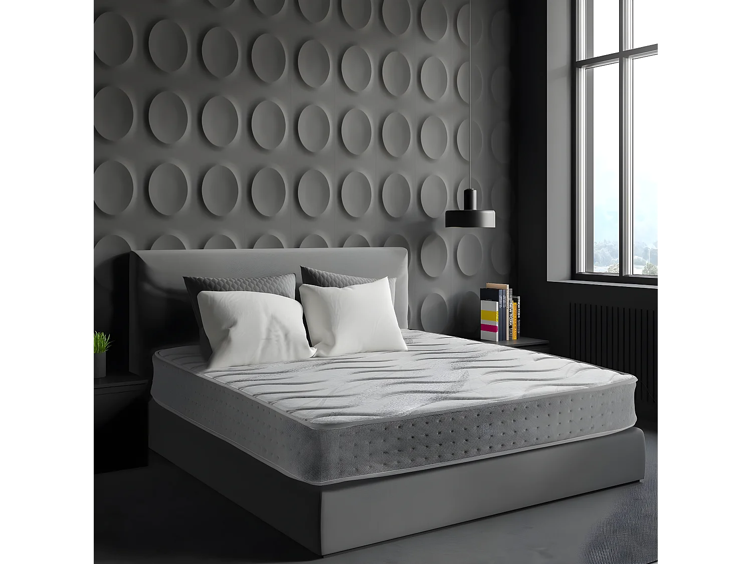 Colchón Muelles Ensacados con Grafeno Generación Z | 24 cms | Firmeza Media colchón 135X180| Certificados Sanitized® y Oeko-Tex®