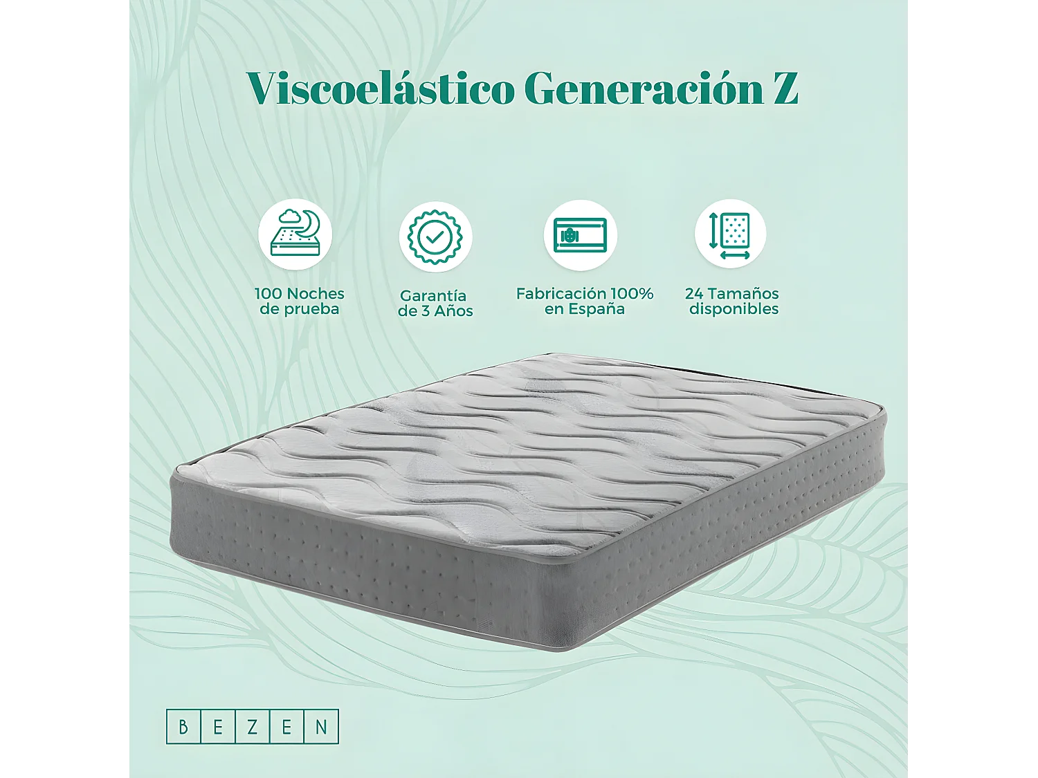 Colchón Muelles Ensacados con Grafeno Generación Z | 24 cms | Firmeza Media colchón 135X180| Certificados Sanitized® y Oeko-Tex®