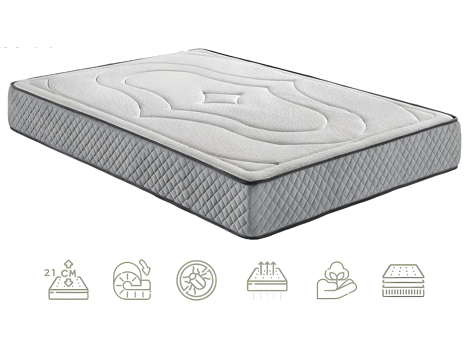 BEZEN Materasso in memory foam Bambù Therapy | 18 cm | Bambù Deluxe | 80X180