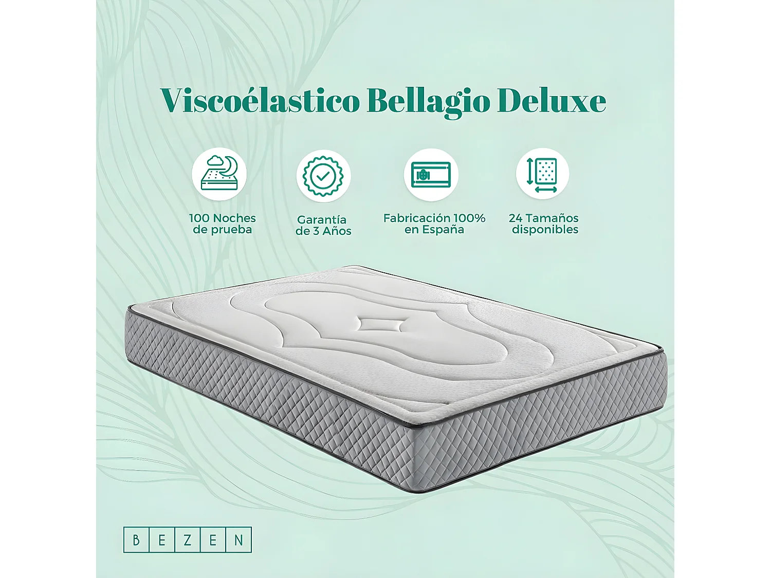 BEZEN Materasso in memory foam Bambù Therapy | 18 cm | Bambù Deluxe | 80X180