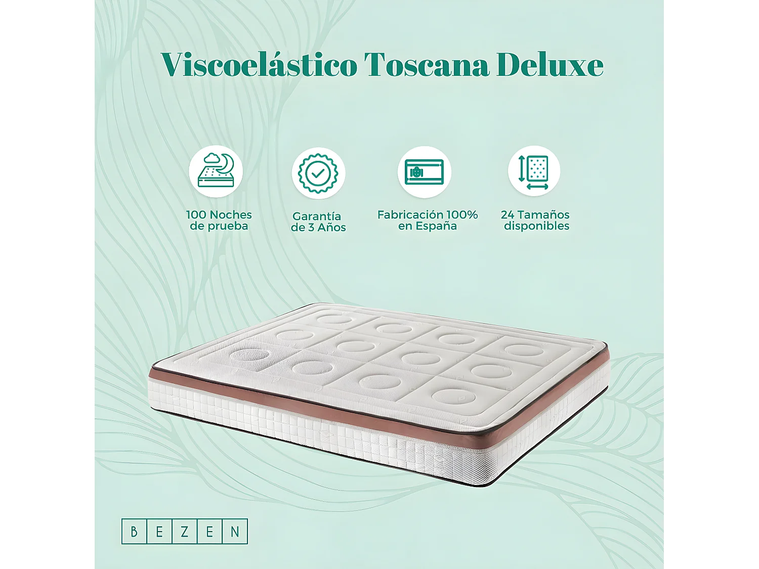 BEZEN Materasso in memory foam Toscana Deluxe | 21 cm | 180X190
