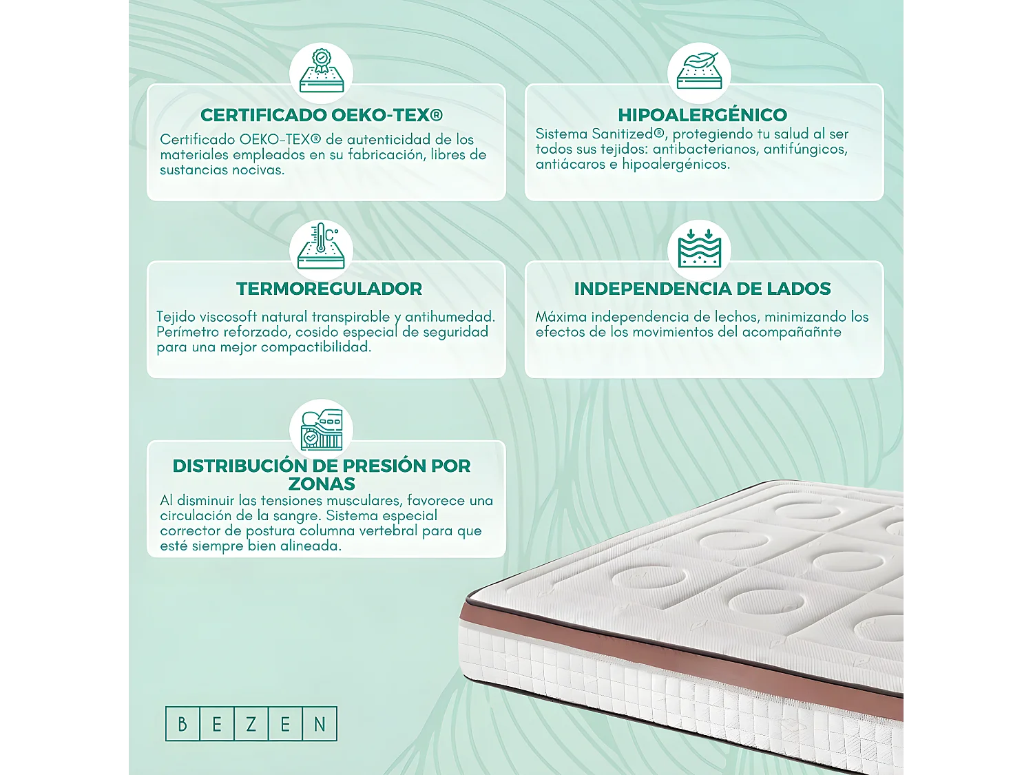 BEZEN Materasso in memory foam Toscana Deluxe | 21 cm | 180X190