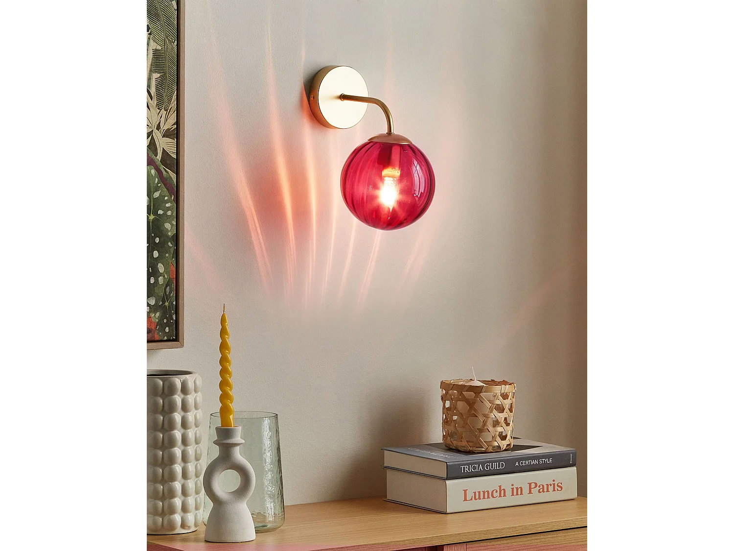 Wandlamp BOOMI Metaal Bordeaux