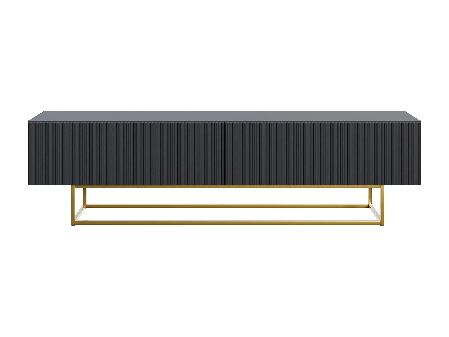 TV-meubel - 175 cm - zwart op gouden poten - VELDIO