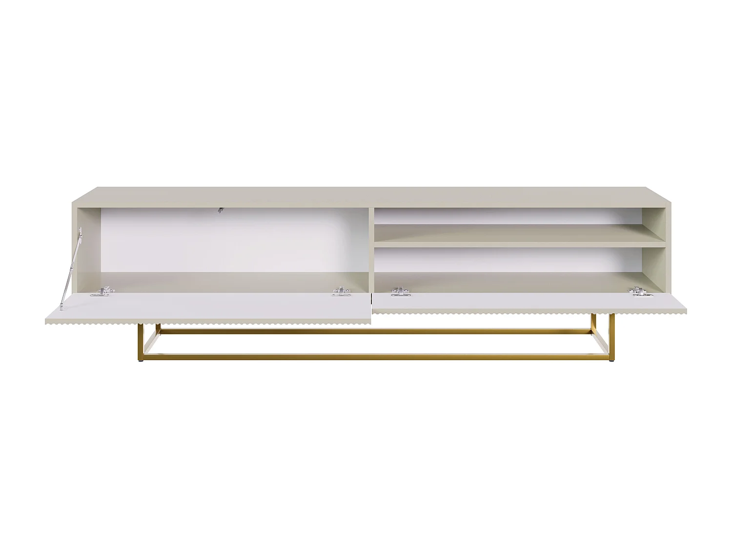 TV-Schrank mit Nische - 175 cm - Taupe (Grau-Beige) auf goldenen Beinen - VELDIO