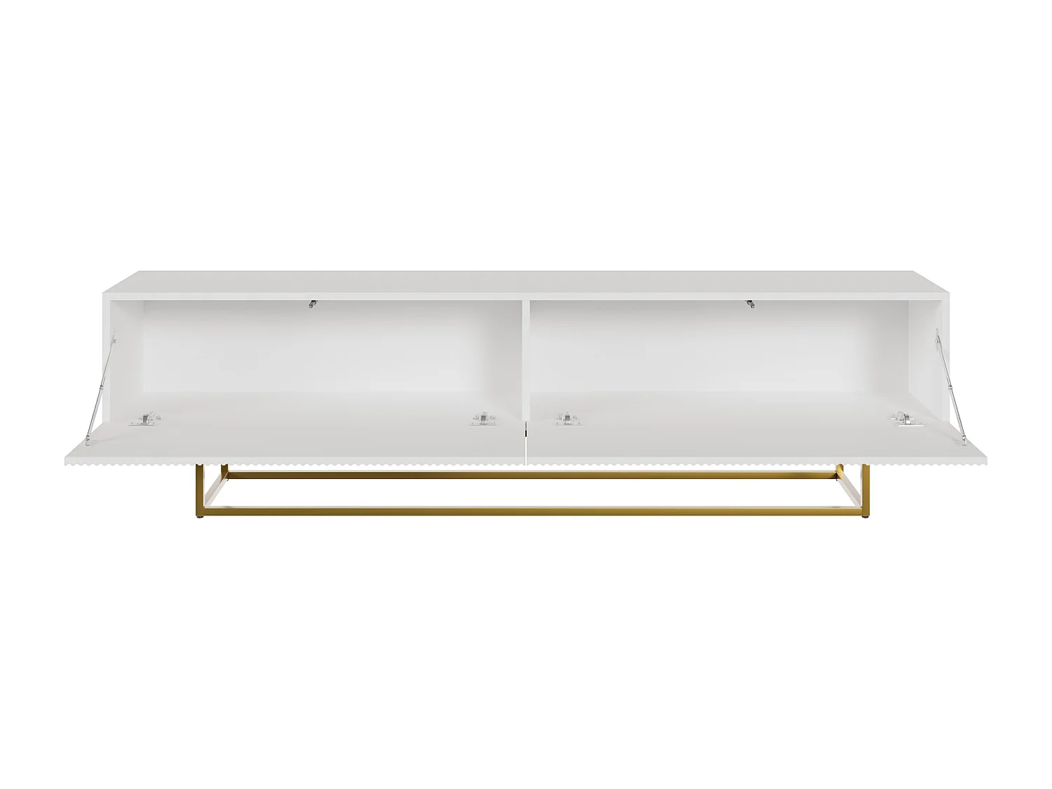 Mobile TV - 175 cm - bianco su gambe dorate - VELDIO