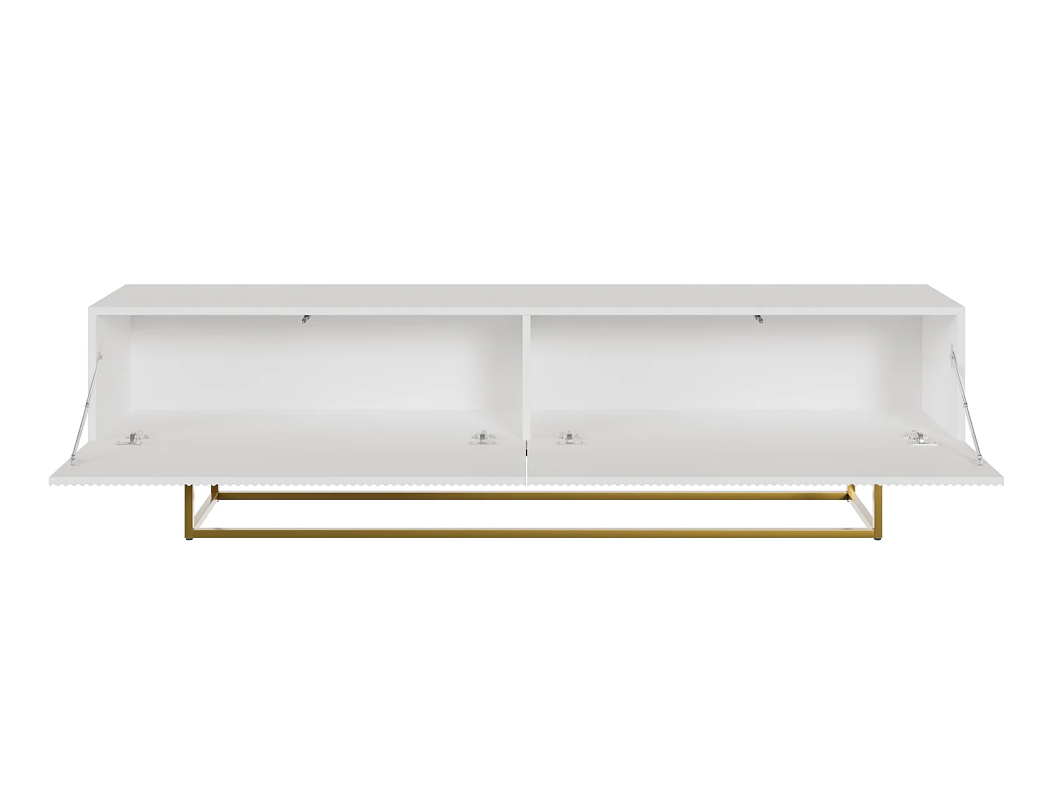 Mobile TV - 175 cm - bianco su gambe dorate - VELDIO