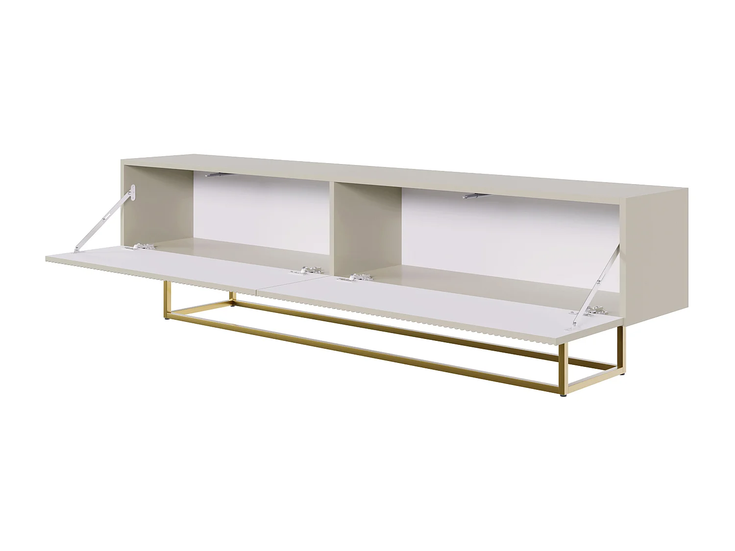 TV-meubel - 175 cm - taupe (grijsbeige) op gouden poten - VELDIO