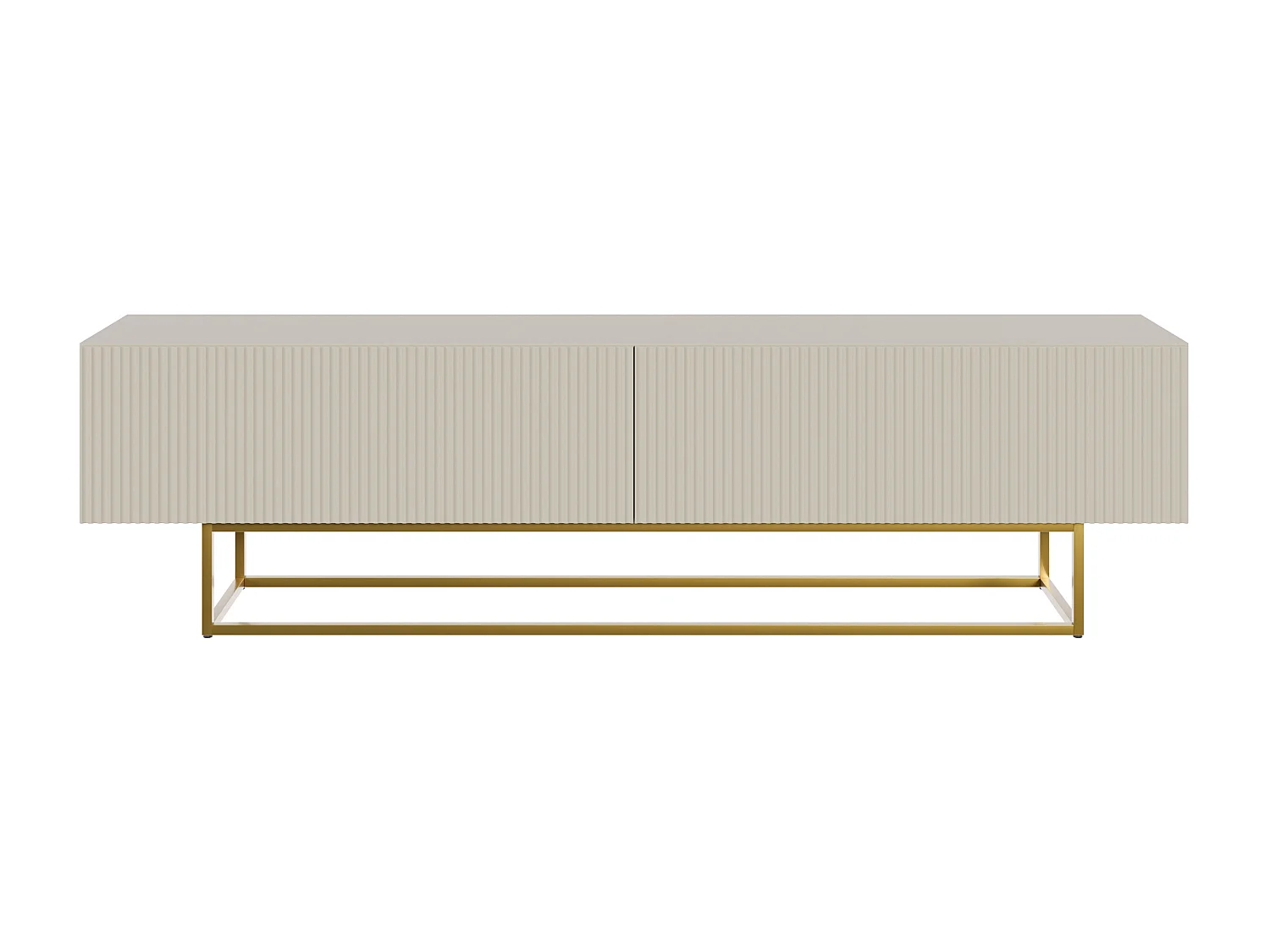 Meuble TV - 175 cm - taupe (gris-beige) sur pieds dorés - VELDIO