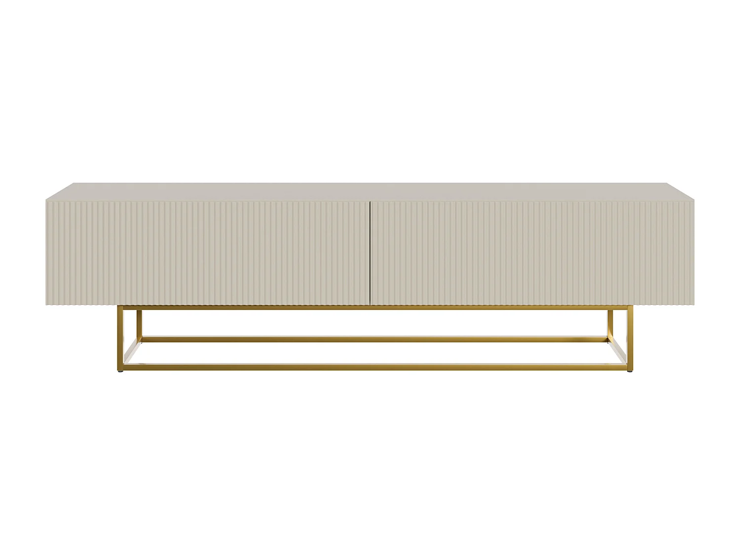TV-meubel - 175 cm - taupe (grijsbeige) op gouden poten - VELDIO