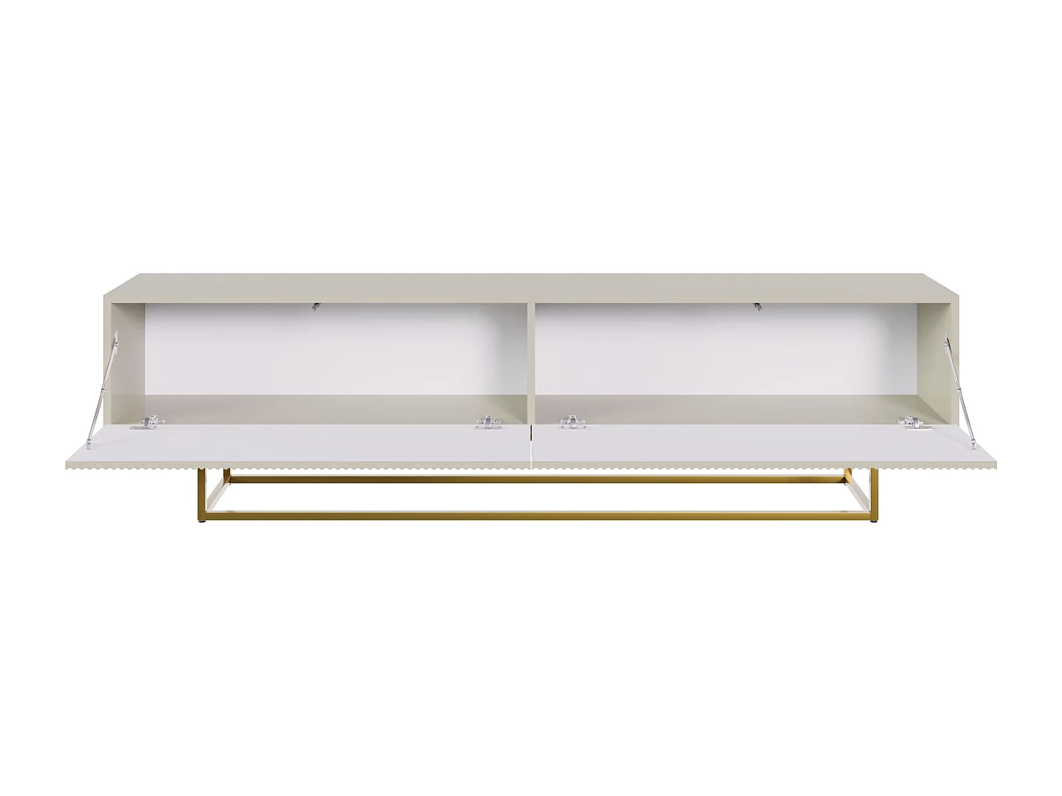 TV-meubel - 175 cm - taupe (grijsbeige) op gouden poten - VELDIO