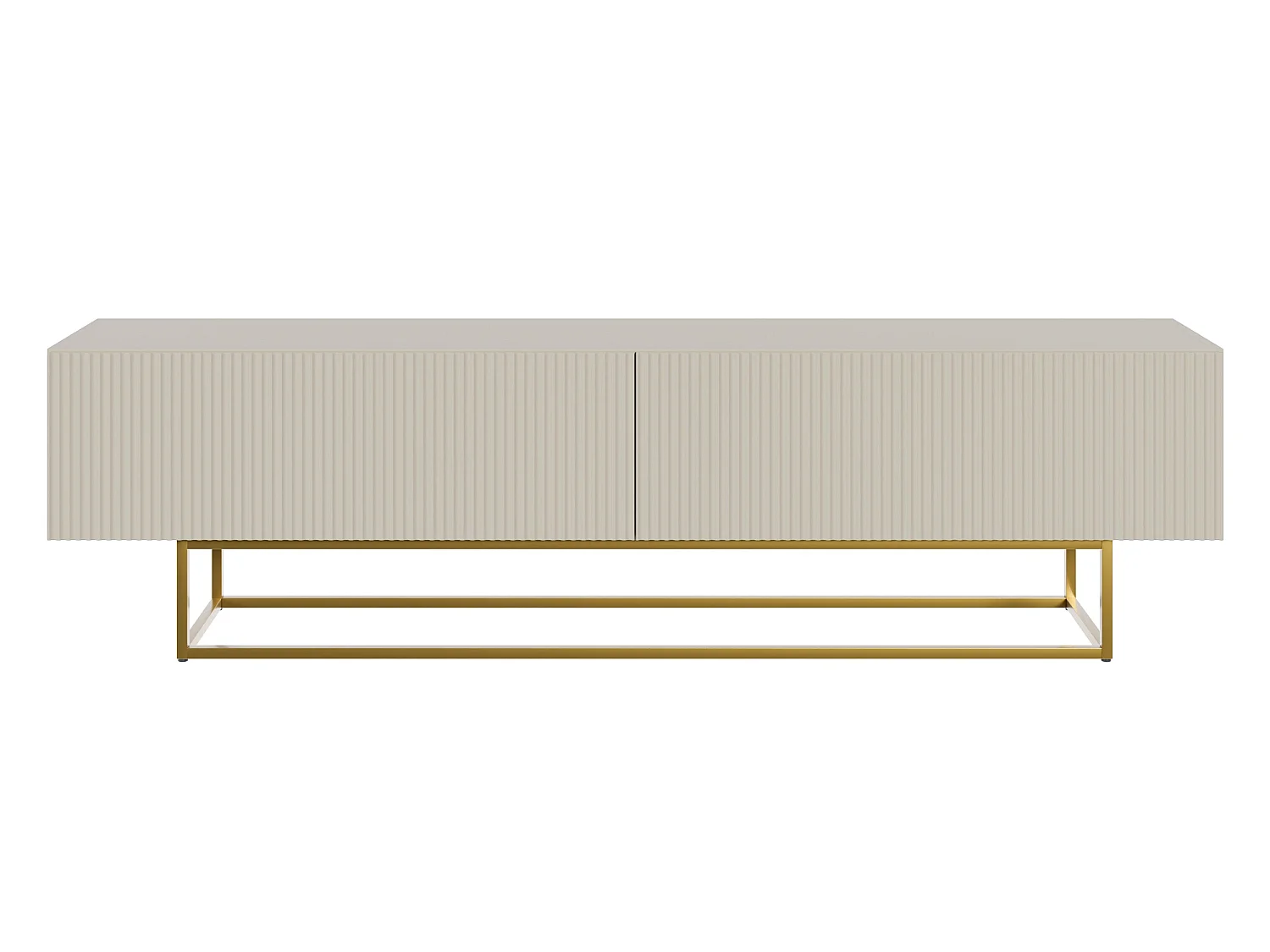 Meuble TV - 175 cm - taupe (gris-beige) sur pieds dorés - VELDIO