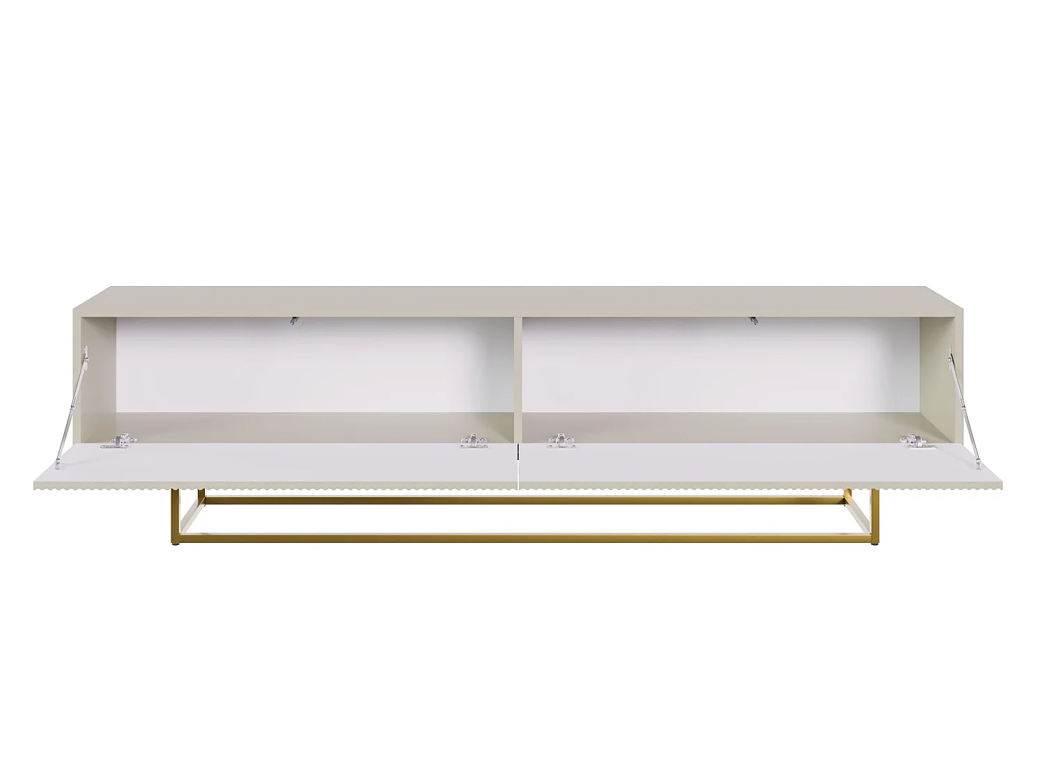 Meuble TV - 175 cm - taupe (gris-beige) sur pieds dorés - VELDIO