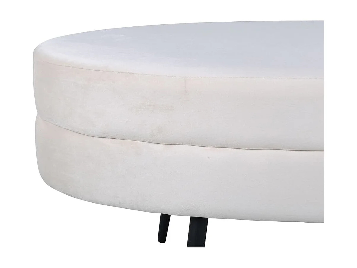 Pouf Otto 100x40x41 cm Velours Blanc cassé