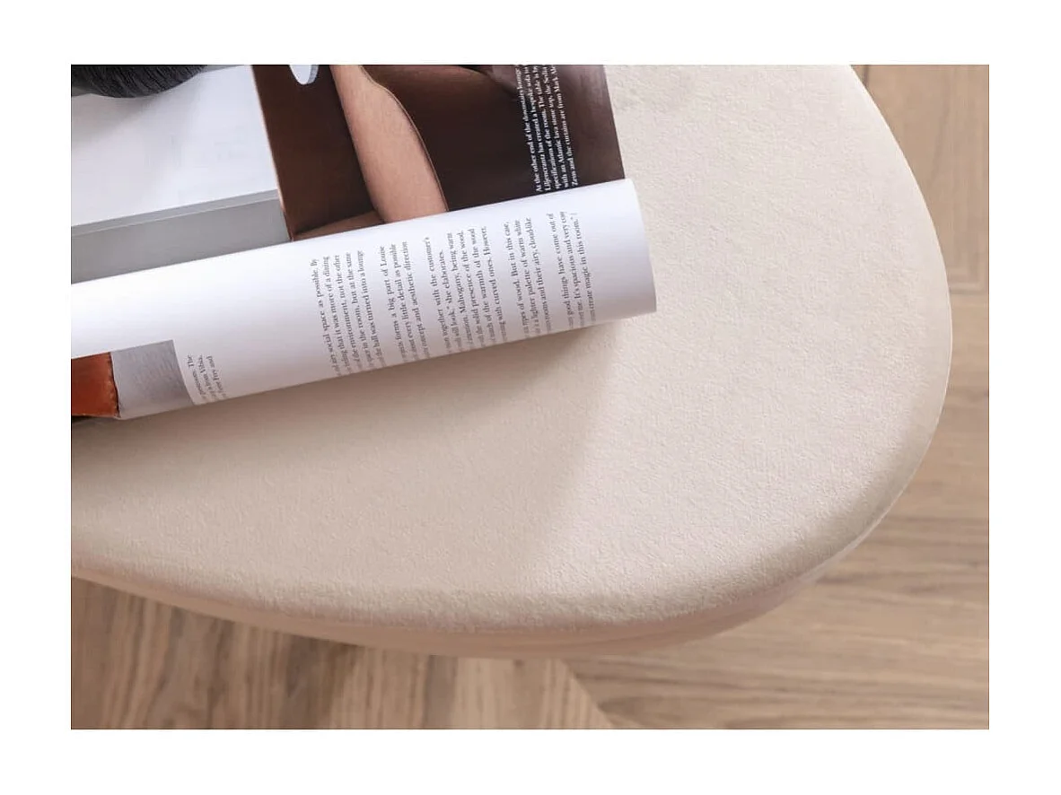 Pouf Otto 100x40x41 cm Velours Blanc cassé