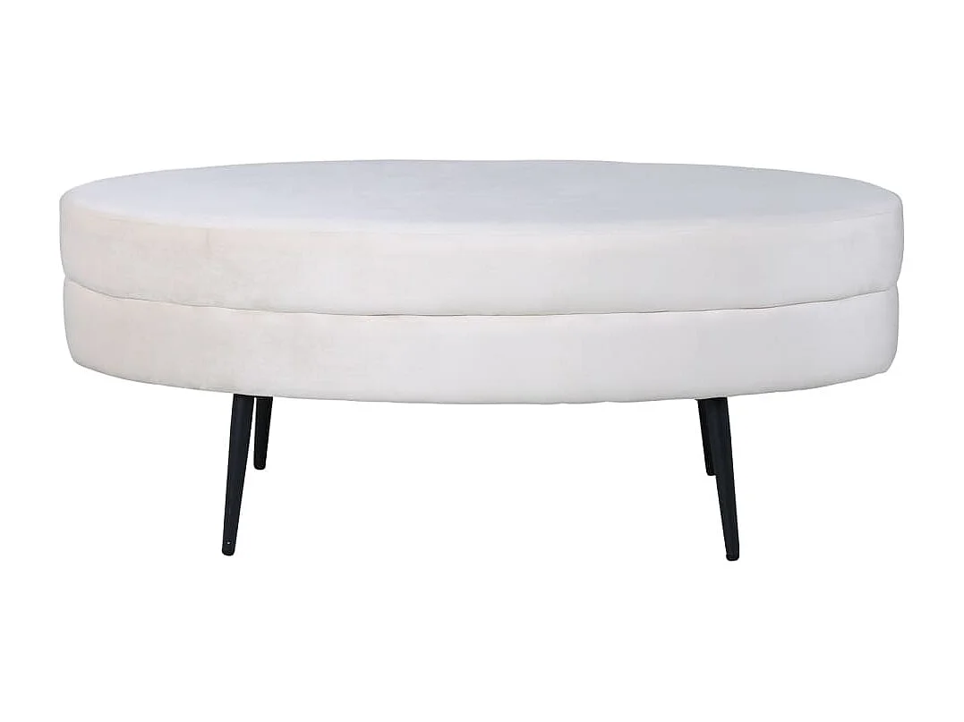 Pouf Otto 100x40x41 cm Velours Blanc cassé