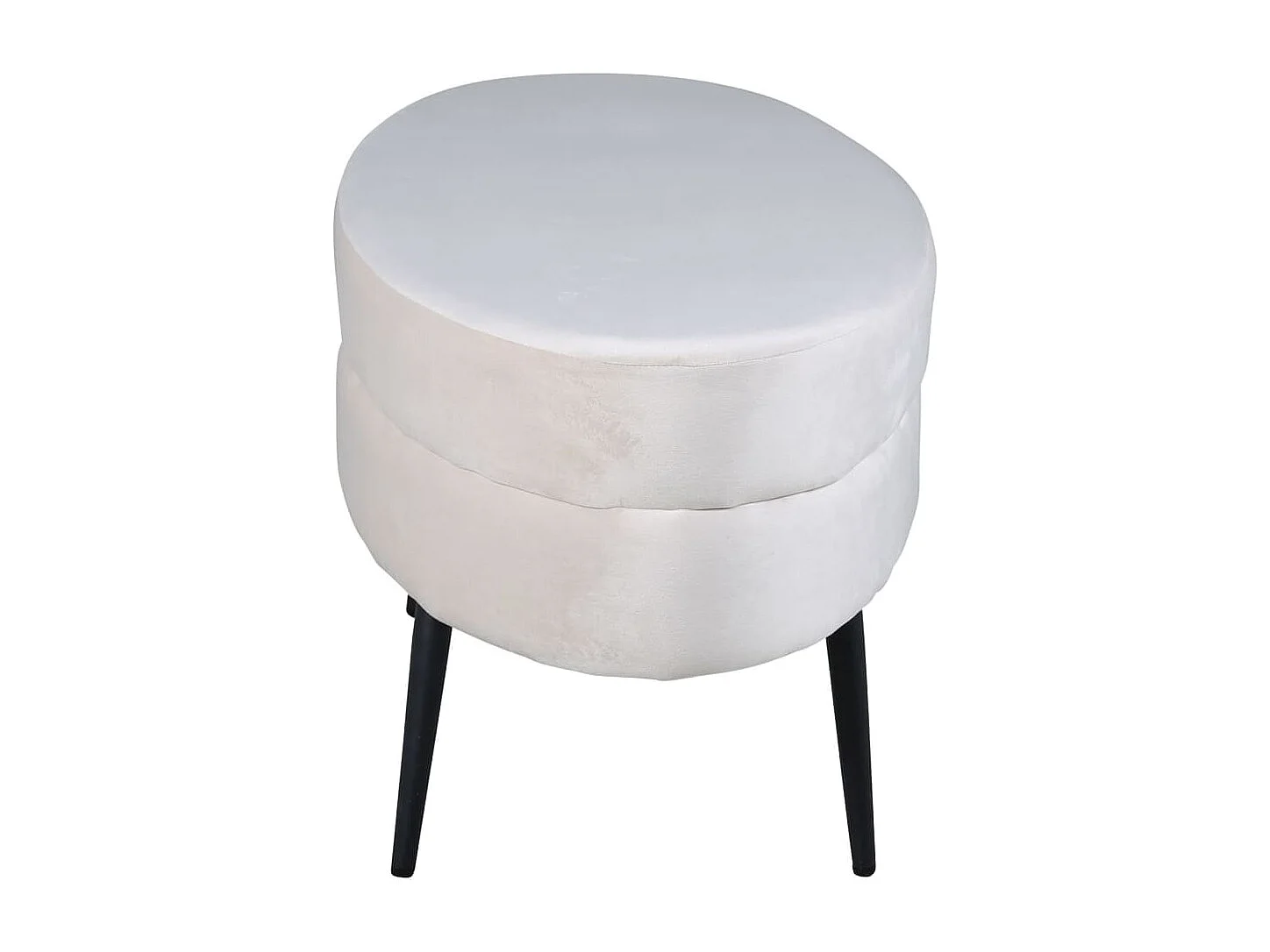 Pouf Otto 100x40x41 cm Velours Blanc cassé