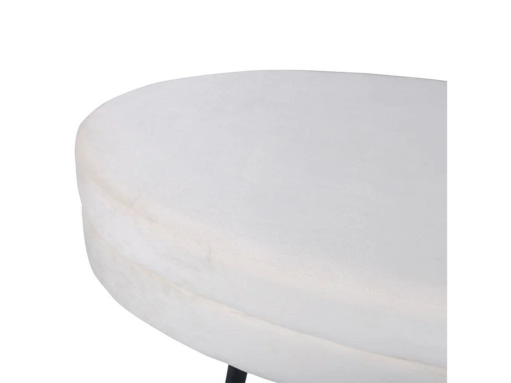 Pouf Otto 100x40x41 cm Velours Blanc cassé