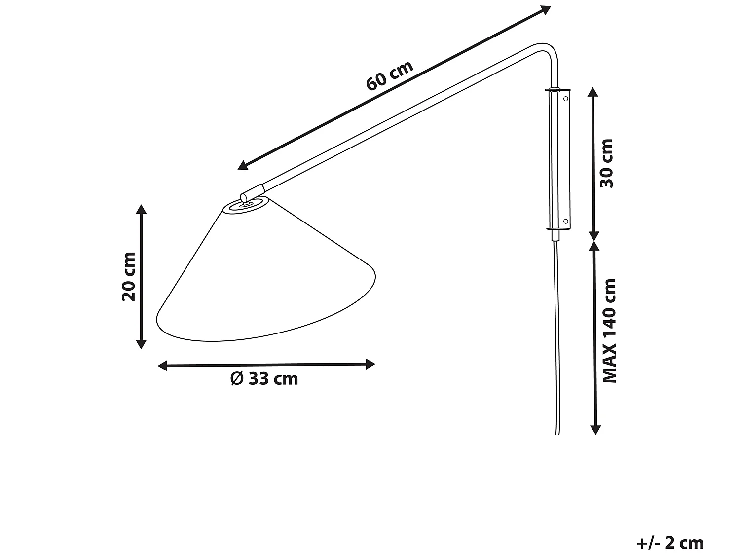 Wandleuchte Rattan natürlich 1-flammig Kegelform verstellbar Boho Palena